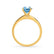 GRACE - Lab Grown Aqua Spinel Solitaire 18k Yellow Gold Engagement Ring Lily Arkwright
