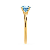 GRACE - Lab Grown Aqua Spinel Solitaire 18k Yellow Gold Engagement Ring Lily Arkwright