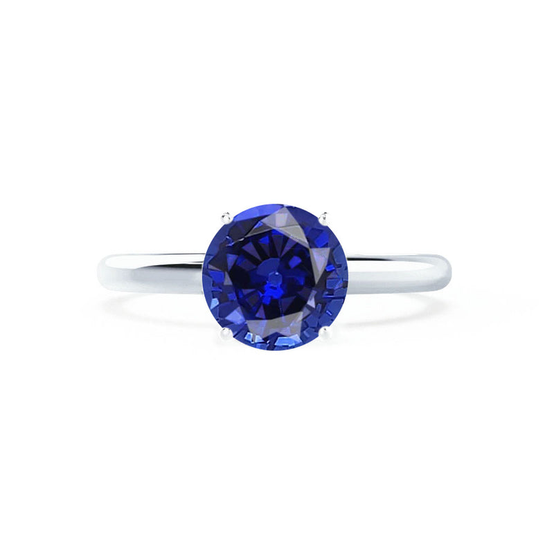 GRACE - Lab Grown Blue Sapphire Solitaire Platinum Engagement Ring Lily Arkwright