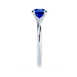GRACE - Lab Grown Blue Sapphire Solitaire 18k White Gold Engagement Ring Lily Arkwright