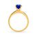 GRACE - Lab Grown Blue Sapphire Solitaire 18k Yellow Gold Engagement Ring Lily Arkwright