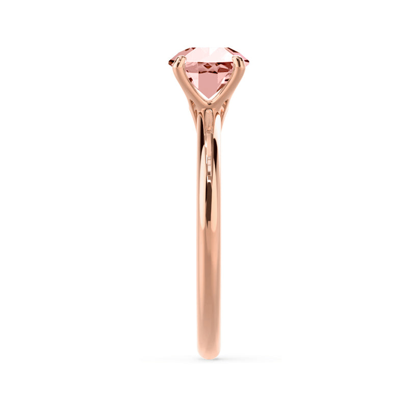 GRACE - Chatham Lab Grown Champagne True Sapphire Solitaire 18k Rose Gold Engagement Ring Lily Arkwright