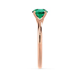 GRACE - Chatham® Lab Grown Emerald Solitaire 18k Rose Gold Engagement Ring Lily Arkwright