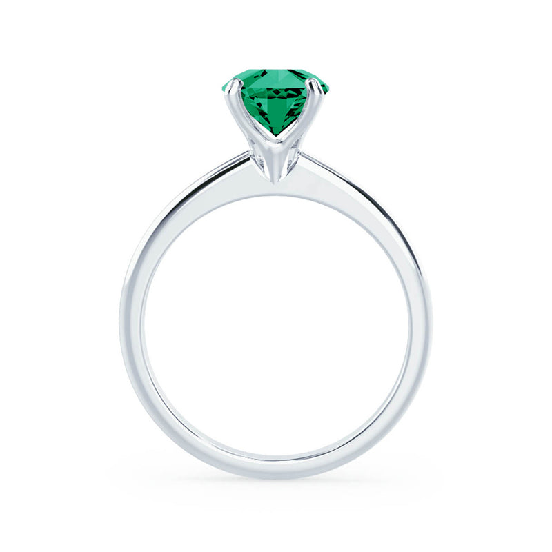 GRACE - Chatham® Lab Grown Emerald Solitaire Platinum Engagement Ring Lily Arkwright