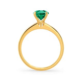GRACE - Chatham® Lab Grown Emerald Solitaire 18k Yellow Gold Engagement Ring Lily Arkwright