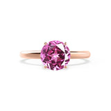 GRACE - Chatham Lab Grown Pink Sapphire Solitaire 18k Rose Gold Engagement Ring Lily Arkwright