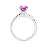 GRACE - Chatham Lab Grown Pink Sapphire Solitaire 950 Platinum Engagement Ring Lily Arkwright