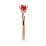 GRACE - Chatham® Lab Grown Ruby Solitaire 18k Rose Gold Engagement Ring Lily Arkwright