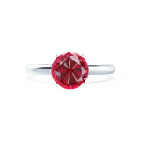 GRACE - Lab Grown Ruby Solitaire Platinum Engagement Ring Lily Arkwright
