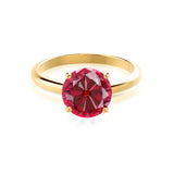 GRACE - Round Ruby Chatham® Lab Grown 18k Yellow Gold Solitaire Ring Engagement Ring Lily Arkwright