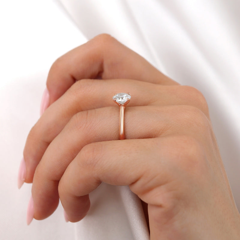 Grace Ex Display Round Moissanite 18k Rose Gold Solitaire