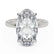 HALLIE - Elongated Oval Lab Diamond Hidden Gallery Solitaire Engagement Ring Inspired by Hailey Bieber