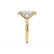 HALLIE - Elongated Oval Lab Diamond Hidden Gallery Solitaire Engagement Ring Inspired by Hailey Bieber
