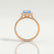 HARLOW - Pear Aquamarine Blue Sapphire & Diamond 18k Rose Gold Halo