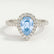 HARLOW - Pear Aquamarine Blue Sapphire & Diamond 18k White Gold Halo