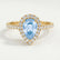HARLOW - Pear Aquamarine Blue Sapphire & Diamond 18k Yellow Gold Halo