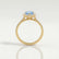 HARLOW - Pear Aquamarine Blue Sapphire & Diamond 18k Yellow Gold Halo