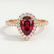 HARLOW - Pear Ruby & Diamond 18k Rose Gold Halo