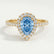 HARLOW - Pear Blue Lab Diamond 18k Yellow Gold Petite Halo