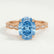 HONOR - Oval Blue Lab Diamond 18k Rose Gold Shoulder Set Ring