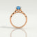 HONOR - Oval Blue Lab Diamond 18k Rose Gold Shoulder Set Ring