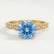 HONOR - Round Blue Lab Diamond 18k Yellow Gold Shoulder Set Ring
