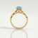 HONOR - Round Blue Lab Diamond 18k Yellow Gold Shoulder Set Ring