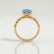 HOPE - Oval Blue Lab Diamond 18k Yellow Gold Shoulder Set Ring