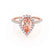 HARLOW - Pear Champagne Sapphire & Diamond 18k Rose Gold Halo Engagement Ring Lily Arkwright