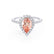 HARLOW - Pear Champagne Sapphire & Diamond 18k White Gold Halo Engagement Ring Lily Arkwright