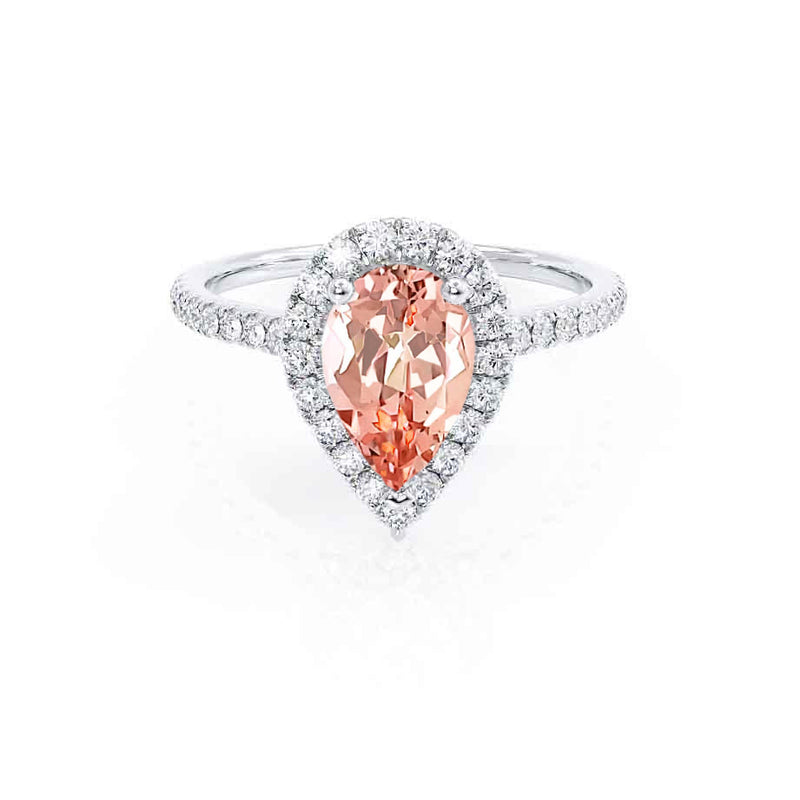 HARLOW Chatham® Pear Champagne Sapphire Diamond 18k White Gold