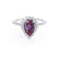 HARLOW - Pear Alexandrite & Diamond 950 Platinum Halo Engagement Ring Lily Arkwright