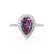 HARLOW - Pear Alexandrite & Diamond 950 Platinum Halo Engagement Ring Lily Arkwright