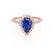 HARLOW - Pear Blue Sapphire & Diamond 18k Rose Gold Halo Engagement Ring Lily Arkwright