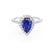HARLOW - Pear Blue Sapphire & Diamond 950 Platinum Halo Engagement Ring Lily Arkwright