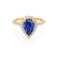 HARLOW - Pear Blue Sapphire & Diamond 18k Yellow Gold Halo Engagement Ring Lily Arkwright