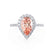 HARLOW - Pear Champagne Sapphire & Diamond 18k White Gold Halo