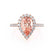 HARLOW - Pear Champagne Sapphire & Diamond 18k Rose Gold Halo