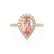 HARLOW - Pear Champagne Sapphire & Diamond 18k Yellow Gold Halo
