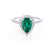 HARLOW - Pear Emerald & Diamond 950 Platinum Halo Engagement Ring Lily Arkwright