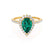 HARLOW - Pear Emerald & Diamond 18k Yellow Gold Halo Engagement Ring Lily Arkwright