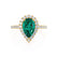 HARLOW - Pear Emerald & Diamond 18k Yellow Gold Halo Engagement Ring Lily Arkwright