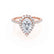 HARLOW - Pear Lab Diamond 18k Rose Gold Petite Halo