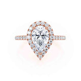 HARLOW - Pear Lab Diamond 18k Rose Gold Petite Halo