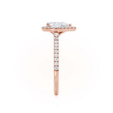 HARLOW - Pear Lab Diamond 18k Rose Gold Petite Halo