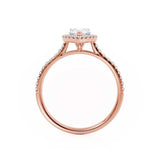 HARLOW - Pear Lab Diamond 18k Rose Gold Petite Halo