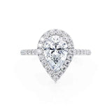 HARLOW - Pear Lab Diamond 18k White Gold Petite Halo