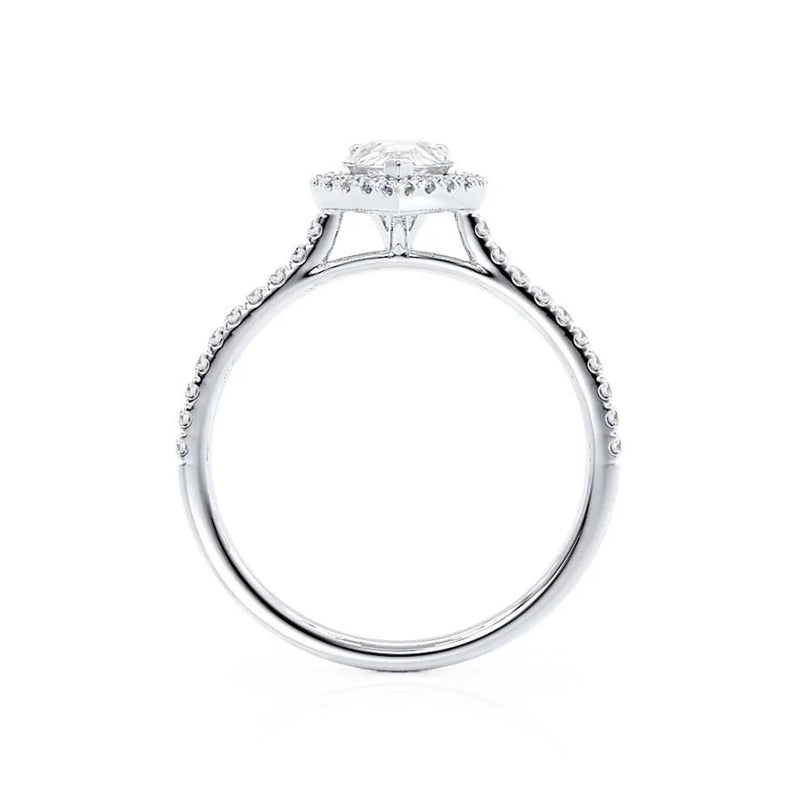 HARLOW - Pear Lab Diamond 950 Platinum Petite Halo