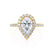 HARLOW - Pear Lab Diamond 18k Yellow Gold Petite Halo