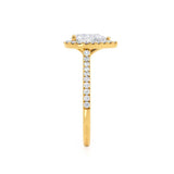 HARLOW - Pear Lab Diamond 18k Yellow Gold Petite Halo